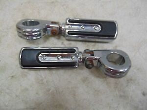 foxcycleworks Harley Davidson Ironside Footpegs with Chrome Billet Engine Guard Mounts