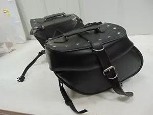 foxcycleworks Vinyl Zip-Off Throwover Saddlebags Harley Studded W/ Handles & Supports 04-20 XL