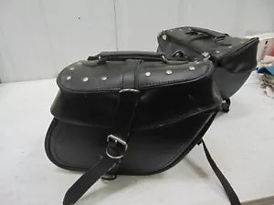 foxcycleworks Vinyl Zip-Off Throwover Saddlebags Harley Studded W/ Handles & Supports 04-20 XL