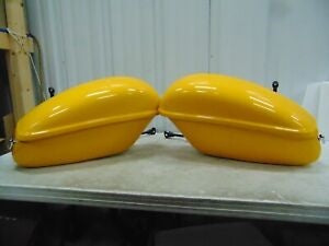 foxcycleworks Harley Davidson Yellow Pearl Left and Right Saddlebags and Brackets 06 FXST, FLS