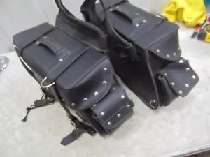 foxcycleworks Milwaukee Leather Throwover Studded Saddlebags W/ Side Pockets Pouches SH57402ZB