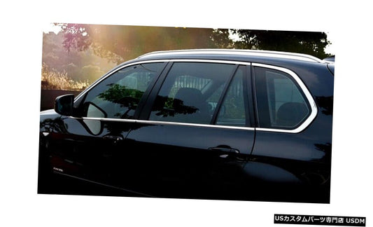 BMW X5 E70 2008-2013用高品質ステンレスフルウィンドウトリム敷居カバー10個  For BMW X5 E70 2008-2013 High quality Stainless Full Window Trim Sill Cover 10pcs