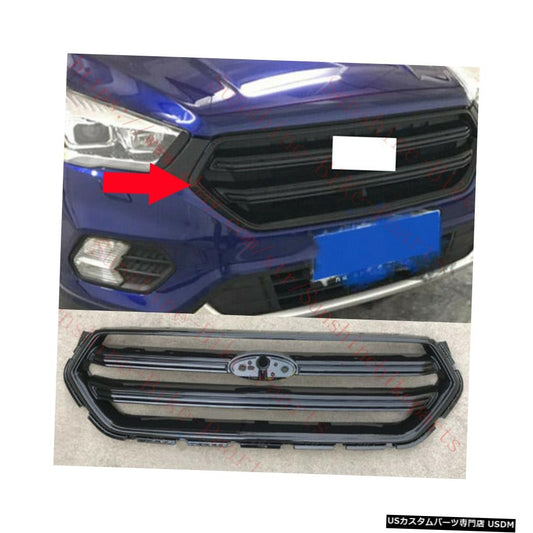 Ford Escape KUGA 2016-2018カーフロントバンパーアッパーグリルブラックカバーティム1X  For Ford Escape KUGA 2016-2018 Car Front Bumper Upper Grille Black Cover Tirm 1X