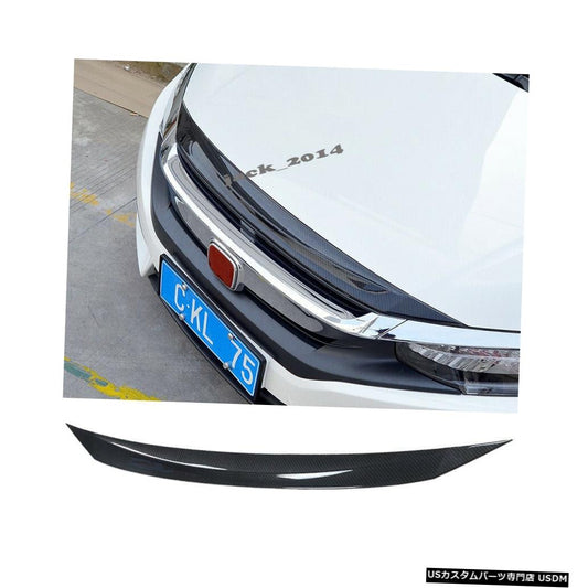FIT FOR 2016 2017 2018 2019 HONDA CIVIC CARBON FIBER FRONT HOODバンパーアッパートリムノーズカバー  FIT FOR 2016 2017 2018 2019 HONDA CIVIC CARBON FIBER FRONT HOOD BUMPER UPPER TRIM NOSE COVER