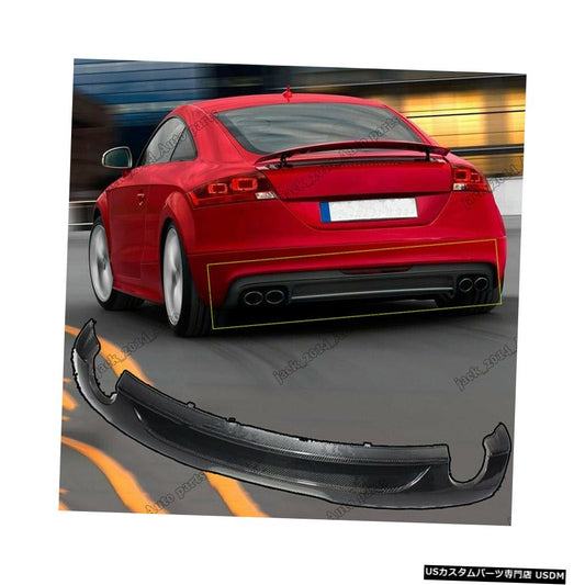 リアルカーボンファイバーリアバンパーリップディフューザースポイラーアウディ8J TT MK2 2006-2010に適合  Real Carbon Fiber Rear Bumper Lip Diffuser Spoiler Fit for Audi 8J TT MK2 2006-2010