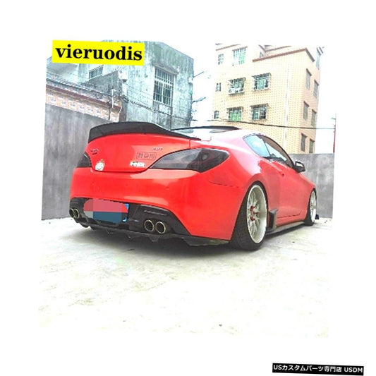 車のスタイリングRスタイルの光沢炭素繊維/ FRPリアトランクスポイラーウイングヒュンダイティブロンジェネシスクーペ2009-2012  car-styling R style luster Carbon Fiber/FRP Rear Trunk Spoiler Wing Fit For Hyundai tiburon Genesis Coupe 2009 - 2012