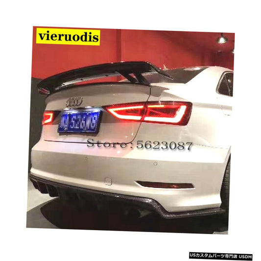 アウディA3 A4 A5 A6 A7 TT R8セダンスポイラーA3 S3カーボンファイバーリアルーフスポイラーウィングトランクリップブーツカバーカースタイリング  For Audi A3 A4 A5 A6 A7 TT R8 Sedan Spoiler A3 S3 Carbon Fiber Rear Roof Spoiler Wing Trunk Lip Boot Cover Car Styling