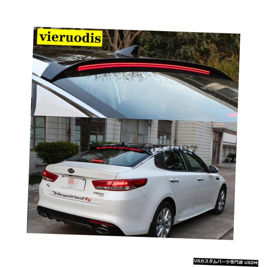 ABSプラスチック未塗装カラーリアトランクブーツウィングリアリップルーフスポイラーKia K5 Optima 2016-2018  ABS Plastic Unpainted Color Rear Trunk Boot Wing Rear Lip Roof Spoiler With Brake Light For Kia K5 Optima 2016-2018