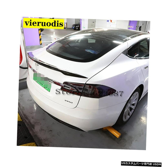 テスラモデルS 2015-2017リアウィングスポイラー、トランクブーツウィングスポイラーカーボンファイバー3Mペースト  For Tesla Model S 2015-2017 Rear Wing Spoiler, Trunk Boot Wings Spoilers carbon fiber 3M Paste