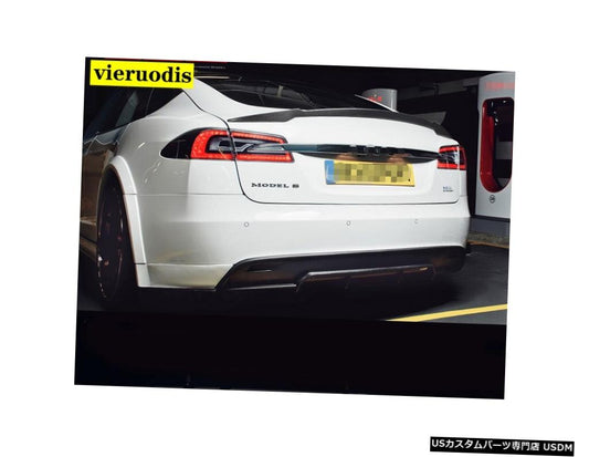 テスラモデルS 2015-2017リアウィングスポイラー、トランクブーツウィングスポイラーカーボンファイバー3Mペースト  For Tesla Model S 2015-2017 Rear Wing Spoiler, Trunk Boot Wings Spoilers carbon fiber 3M Paste