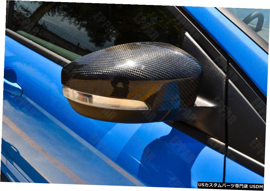 2012-2016年のフォードフォーカスRS ST Fuga 2013 2014 2015の実際の炭素繊維オーバーレイミラーカバー  Real Carbon Fiber Overlay Mirror Covers for 2012-2016 Ford Focus RS ST Fuga 2013 2014 2015